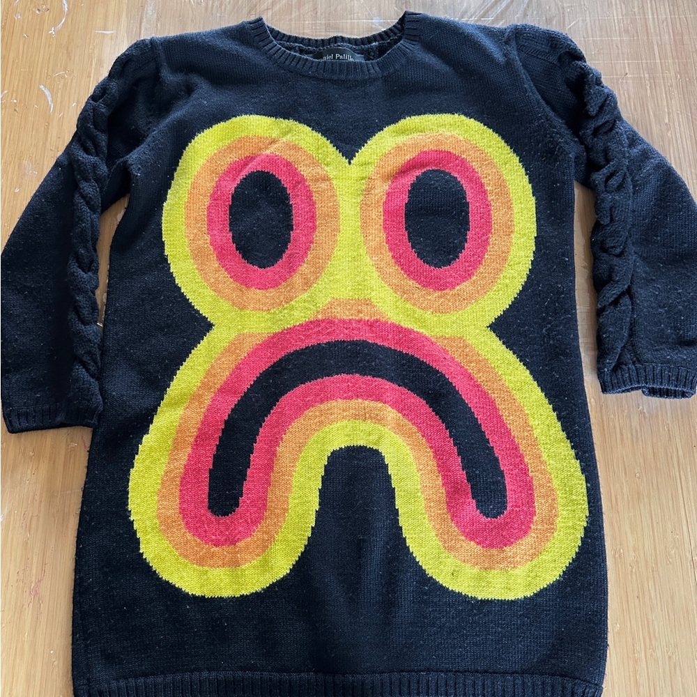 Daniel Palillo Sad Face Sweater Dress sz M